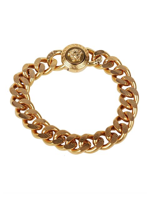 versace gold bracelets|Versace medusa chain bracelet.